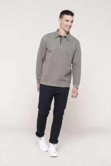 KA221 FRENCH RIB - LONG-SLEEVED RIBBED POLO SHIRT