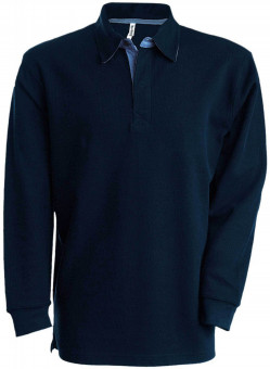 KA221 FRENCH RIB - LONG-SLEEVED RIBBED POLO SHIRT