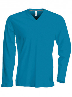 KA358 MEN'S LONG-SLEEVED V-NECK T-SHIRT