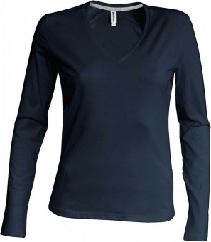 KA382 LADIES' LONG-SLEEVED V-NECK T-SHIRT