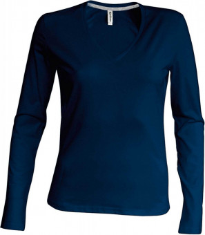 KA382 LADIES' LONG-SLEEVED V-NECK T-SHIRT