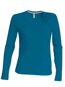 KA382 LADIES' LONG-SLEEVED V-NECK T-SHIRT