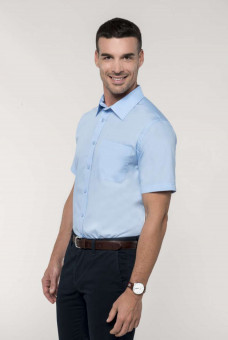 KA543 MEN'S SHORT-SLEEVED COTTON POPLIN SHIRT