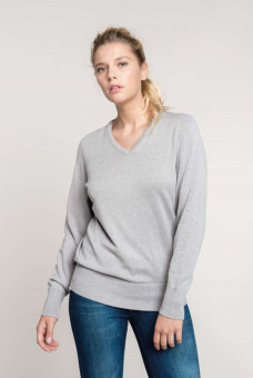 KA966 LADIES' V-NECK JUMPER