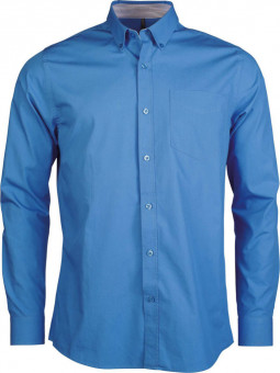 KA517 LONG-SLEEVED WASHED COTTON POPLIN SHIRT