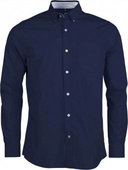 KA517 LONG-SLEEVED WASHED COTTON POPLIN SHIRT