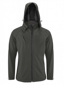 KA413 MEN'S DETACHABLE HOODED SOFTSHELL JACKET