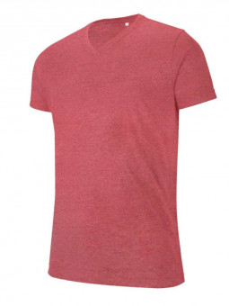 KA367 MEN'S V-NECK SHORT-SLEEVED MELANGE T-SHIRT