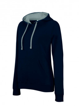 KA465 LADIES’ CONTRAST HOODED SWEATSHIRT