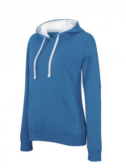 KA465 LADIES’ CONTRAST HOODED SWEATSHIRT