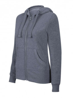 KA461 LADIES' MELANGE FULL ZIP HOODED SWEATSHIRT