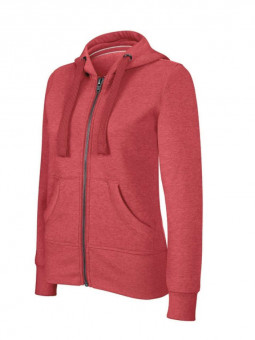 KA461 LADIES' MELANGE FULL ZIP HOODED SWEATSHIRT