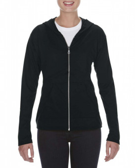 ANL6759 WOMEN'S TRI-BLEND FULL-ZIP HOODED JACKET