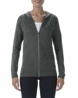 ANL6759 WOMEN'S TRI-BLEND FULL-ZIP HOODED JACKET