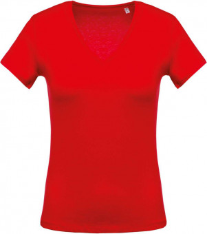 KA390 LADIES' SHORT-SLEEVED V-NECK T-SHIRT