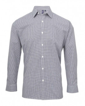 PR220 MEN'S LONG SLEEVE GINGHAM COTTON MICROCHECK SHIRT