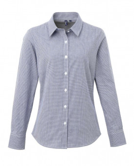 PR320 WOMEN'S LONG SLEEVE GINGHAM MICROCHECK SHIRT