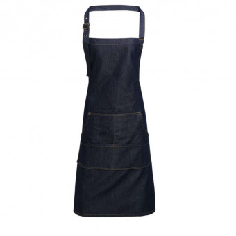 PR126 JEANS STITCH DENIM BIB APRON