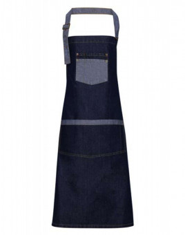 PR127 'DOMAIN' CONTRAST DENIM BIB APRON