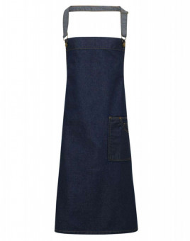 PR134 'DISTRICT' WAXED LOOK DENIM BIB APRON