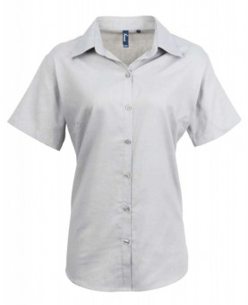 PR336 WOMEN'S SHORT SLEEVE SIGNATURE OXFORD BLOUSE