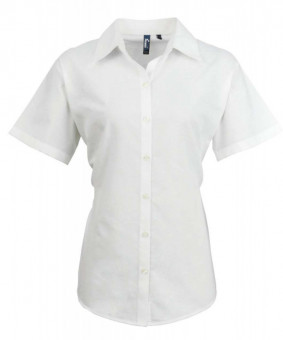 PR336 WOMEN'S SHORT SLEEVE SIGNATURE OXFORD BLOUSE