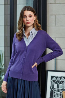 PR697 WOMEN'S BUTTON-THROUGH KNITTED CARDIGAN