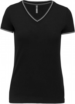 KA394 LADIES' PIQUÉ KNIT V-NECK T-SHIRT