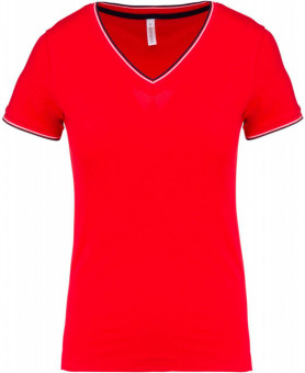 KA394 LADIES' PIQUÉ KNIT V-NECK T-SHIRT