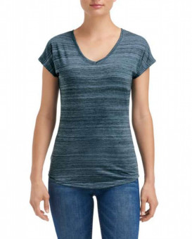 ANL675VID WOMEN'S TRI-BLEND V-NECK ID TEE