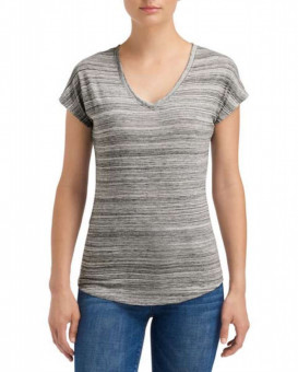 ANL675VID WOMEN'S TRI-BLEND V-NECK ID TEE