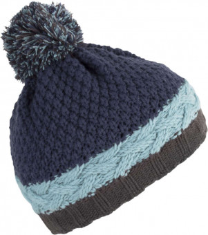 KP536 COLOURBLOCK BOBBLE BEANIE