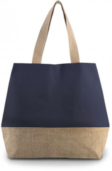 KI0235 CANVAS & JUTE HOLD-ALL SHOPPER BAG