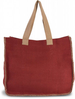 KI0248 JUTE BAG WITH CONTRAST STITCHING