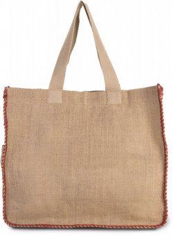 KI0248 JUTE BAG WITH CONTRAST STITCHING