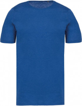 KA398 MEN'S SHORT-SLEEVED ORGANIC T-SHIRT WITH RAW EDGE NECKLINE