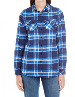 Women`s Woven Plaid Flannel Shirt