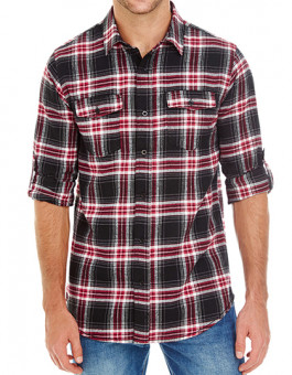 Woven Plaid Flannel Shirt