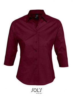 Ladies` Stretch-3/4-Sleeve Blouse Effect