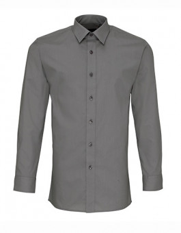 Men`s Long Sleeve Fitted Poplin Shirt