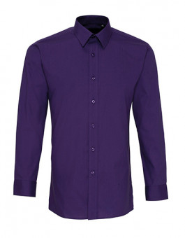 Men`s Long Sleeve Fitted Poplin Shirt