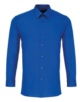 Men`s Long Sleeve Fitted Poplin Shirt