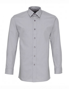 Men`s Long Sleeve Fitted Poplin Shirt