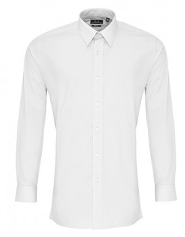 Men`s Long Sleeve Fitted Poplin Shirt