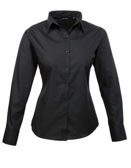 Ladies` Poplin Long Sleeve Blouse