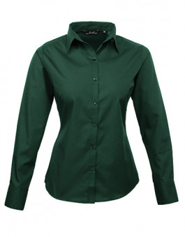 Ladies` Poplin Long Sleeve Blouse