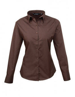 Ladies` Poplin Long Sleeve Blouse