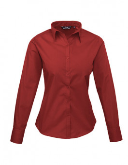 Ladies` Poplin Long Sleeve Blouse