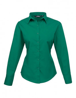 Ladies` Poplin Long Sleeve Blouse