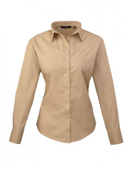 Ladies` Poplin Long Sleeve Blouse